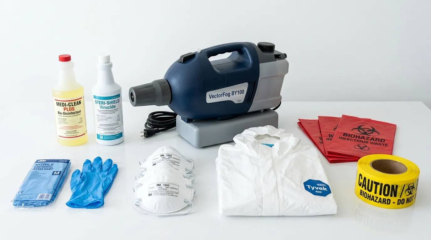 Professional biohazard remediation crew working in Fredericksburg